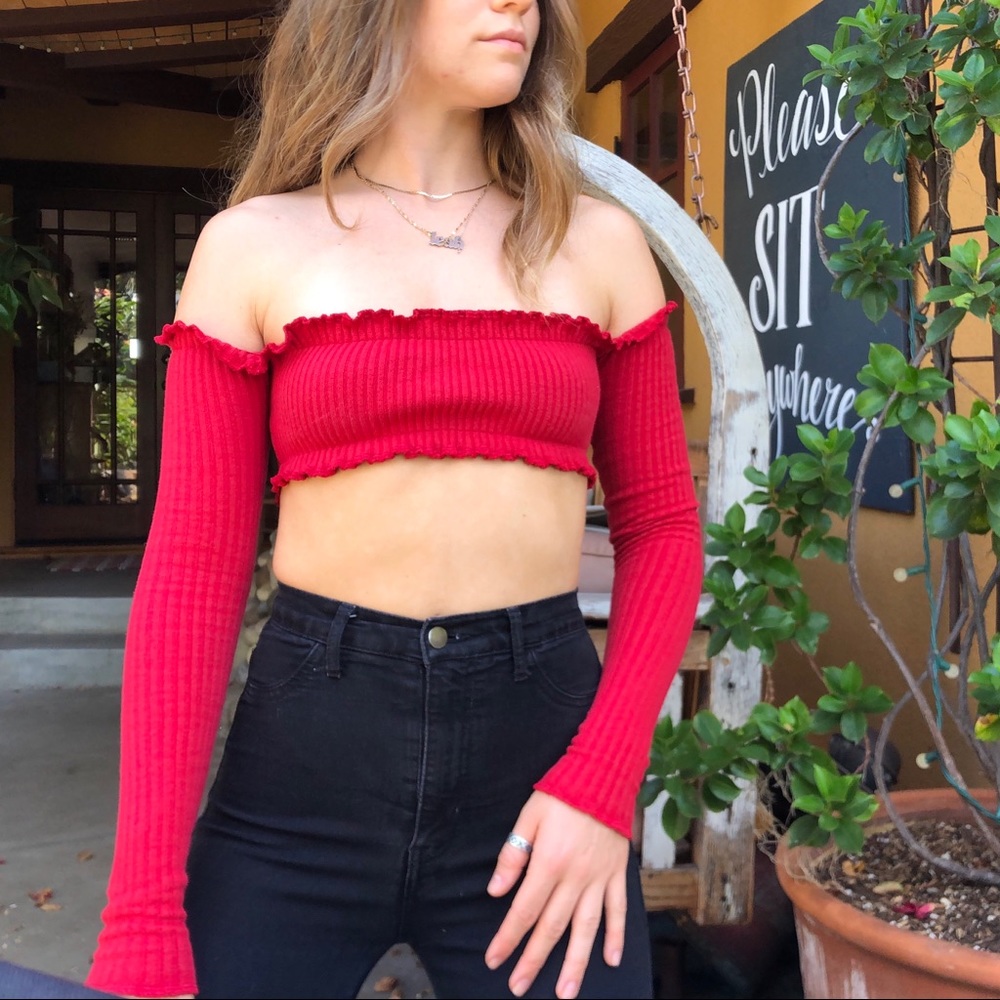 Are You Am I Red Long Sleeve